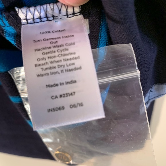 Talbots blue/black striped long sleeve top size L - Picture 4 of 7